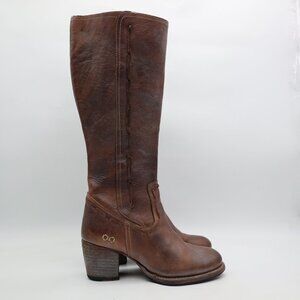 Bed Stu Fate Cobbler Series Women's Size 7 Tall Brown Leather Heeled Boots
